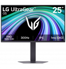 Монитор 24.5" LG 25G550B-B IPS, 1920x1080, 300Hz, 1ms, 300сd/m, 1000:1, HDR10, 2xHDMI(2.0), DP(1.4), HAS, Pivot, Swivel, ExPSU, Vesa 100, Black