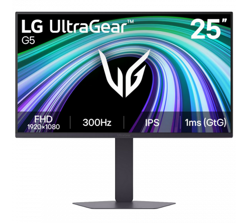 Монитор 24.5" LG 25G550B-B IPS, 1920x1080, 300Hz, 1ms, 300сd/m, 1000:1, HDR10, 2xHDMI(2.0), DP(1.4), HAS, Pivot, Swivel, ExPSU, Vesa 100, Black