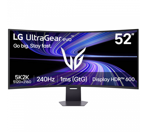 Монитор 51.6" LG 52G930B-B Curved VA, 5120x2160, 240Hz, 1ms, 400сd/m, 4000:1, HDR10, HDMI(2.0), DP(2.1), Type-C(PD-15W), 2xUSB3.0, HAS, Swivel, ExPSU, Vesa 100, Black