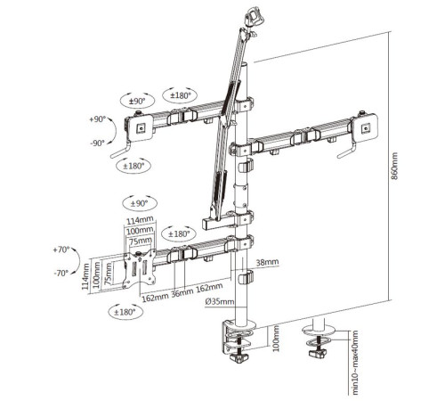 Универсальный кронштейн для студии Digis DSM-DC41