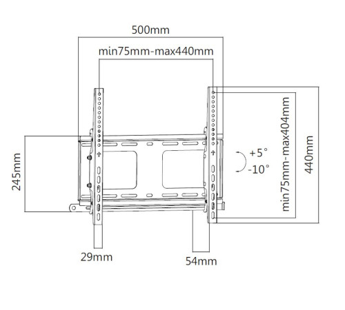 Кронштейн настенный наклонный Exell EXi-H1244-AT
