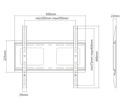 Кронштейн настенный фиксированный Exell EXi-H1244-F