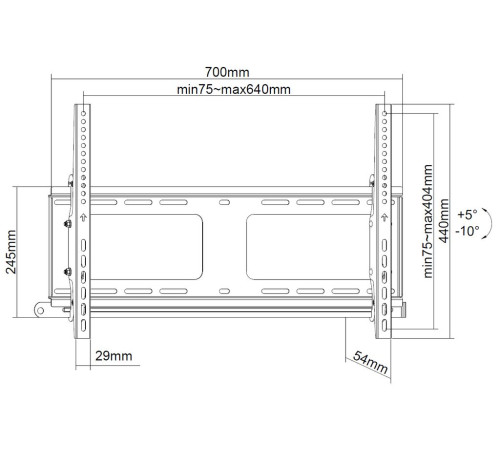 Кронштейн настенный наклонный Exell EXi-H1264-AT