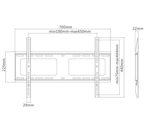 Кронштейн настенный фиксированный Exell EXi-H1264-F