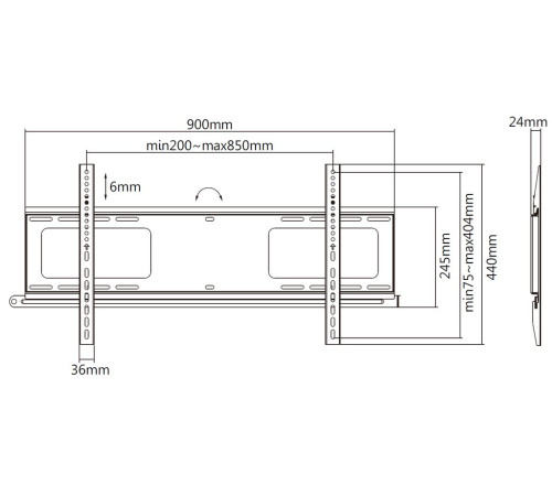 Кронштейн настенный фиксированный Exell EXi-H1284-AF