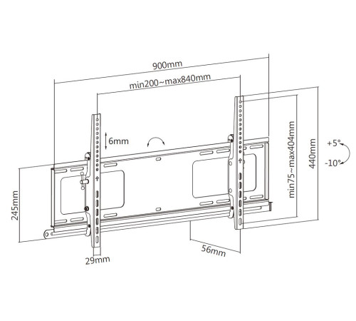 Кронштейн настенный наклонный Exell EXi-H1284-AT