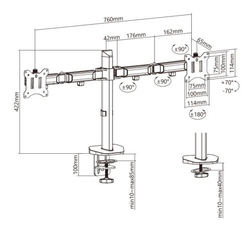 Кронштейн  для мониторов Exell EXi-MA42