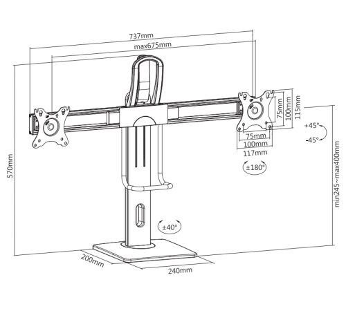 Кронштейн для мониторов Exell EXi-MT52