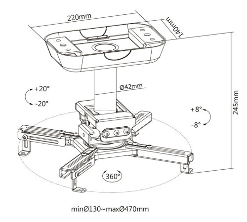 Кронштейн потолочный для проектора Exell EXi-P4500