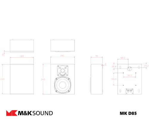 Настенная акустическая система Miller&Kreisel D85. Цвет: Матовый серый [Grey Satin/Grey Cloth]