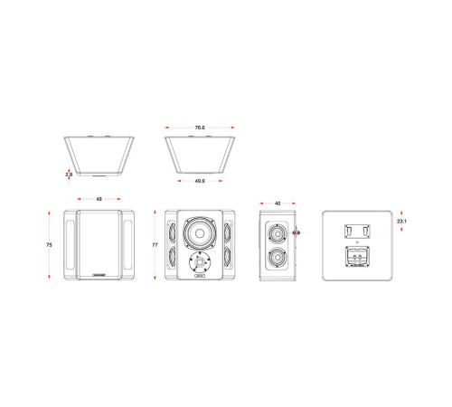 Настенные тыловые трипольные акустические системы Miller & Kreisel® S300T. Цвет: Белый матовый. Пара.