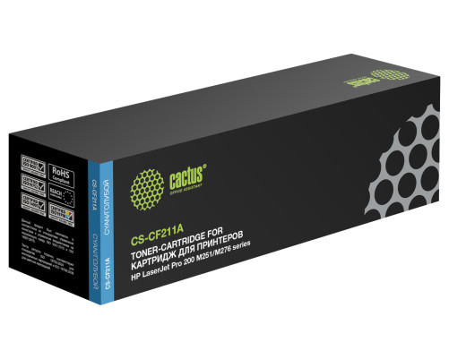 Картридж лазерный Cactus CS-CF211A CF211A для HP LJ Pro 200 M251/M276, голубой (1800 стр.)
