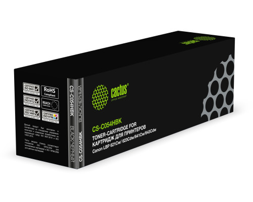 Картридж лазерный Cactus CS-C054HBK 054 BK для Canon LBP 621Cw/ 623Cdw/641Cw/643Cd, черный (3100 стр.)