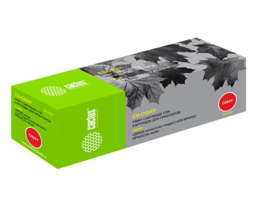Картридж лазерный Cactus CS-C054Y 054 Y для Canon LBP 621Cw/623Cdw/641Cw/643Cdw, желтый (1200 стр.)