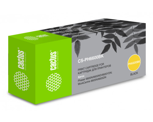 Картридж лазерный Cactus CS-PH6600BK 106R02236 для Xerox Phaser 6600/WC 6605 , черный (8000 стр.)