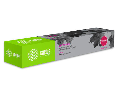Картридж лазерный Cactus CS-EXV34M C-EXV34 M для Canon IR Advance C2030L/C2030, пурпурный (19000 стр.)