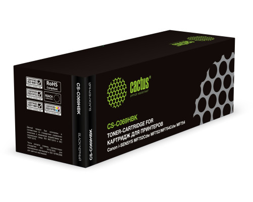 Картридж лазерный Cactus CS-C069HBK 069H для Canon i-SENSYS MF752Cdw MF752/MF754Cdw MF754 (7600 стр.)