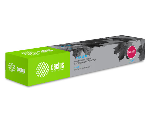 Картридж лазерный Cactus CS-EXV34C C-EXV34 C для Canon IR Advance C2030L/C2030i, голубой (19000 стр.)