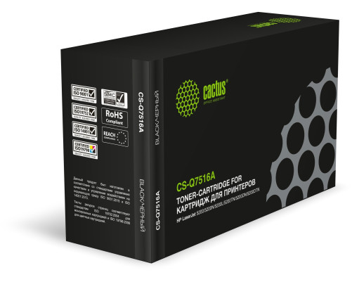Картридж лазерный Cactus CS-Q7516A Q7516A для HP LJ 5200/5200N/5200L/5200TN/5200D (12000 стр.)