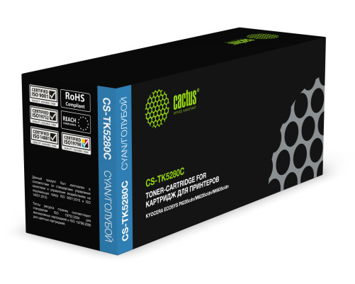 Картридж лазерный Cactus CS-TK5280C TK-5280C для Kyocera Ecosys P6235cdn/M6235ci, голубой (11000 стр.)