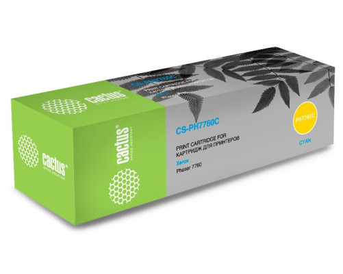 Картридж лазерный Cactus CS-PH7760C 106R01160 для Xerox Phaser 7760, голубой (22000 стр.)