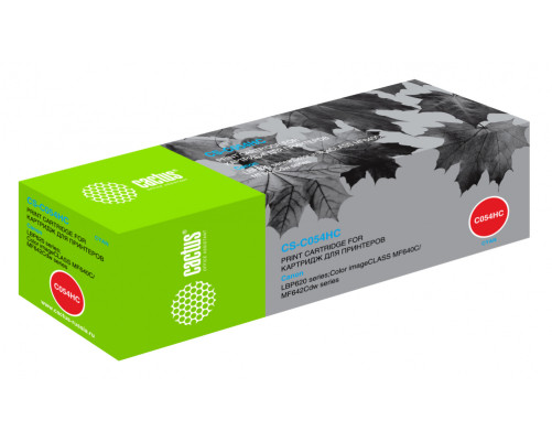 Картридж лазерный Cactus CS-C054HC 054 H C для Canon LBP 621Cw/623Cdw/641Cw/643Cd, голубой (2300 стр.)