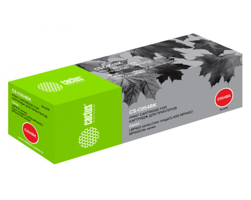 Картридж лазерный Cactus CS-C054BK 054 BK для Canon LBP 621Cw/ 623Cdw/641Cw/643Cdw, черный (1500 стр.)