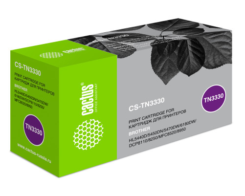 Картридж лазерный Cactus CS-TN3330 TN-3330 для Brother HL-5440D/5450DN/5470DW/6180 (3000 стр.)