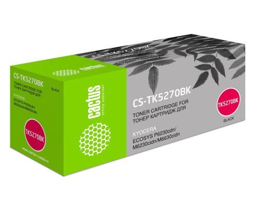 Картридж лазерный Cactus CS-TK5270BK TK-5270BK для Kyocera Ecosys P6230cdn/M6230ci, черный (8000 стр.)