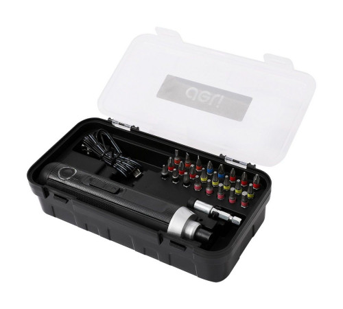 Отвертка аккумуляторная Deli DL-DP04-E1B2 (3,6В, 2А*ч, 5Нм, набор бит 24 шт, пласт. кейс)