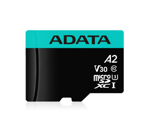 Карта памяти microSDXC 64GB ADATA AUSDX64GUI3V30SA2-RA1 UHS-I U3 Class 10/V30S/A2, с адаптером