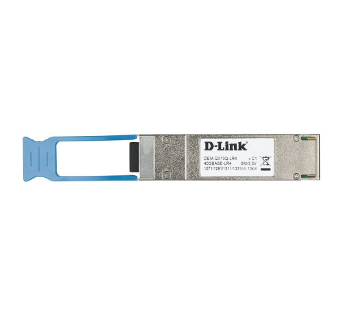 Трансивер D-Link QX10Q-LR4/B1A, QSFP+ с 1 портом 40GBase-LR4 для одномодового оптического кабеля (до 10 км) (454141)