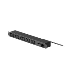 Блок розеток C3Solution C3, горизонтальный, 1U, 1 фаза, 16А, С13-9, вх.Schuko, 1.8 м