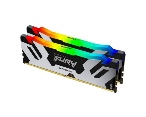 Модуль оперативной памяти Kingston 32GB DDR5 6400 DIMM FURY Renegade RGB XMP Gaming Memory KF564C32RSAK2-32 Non-ECC, CL32, 1.4V, (Kit of 2) 1RX8 32-39-39 288-pin 16Gbit, RTL Модуль оперативной памяти Kingston 32GB DDR5 6400 DIMM FURY Renegade RGB XMP Gaming Memory KF564C32RSAK2-32 Non-ECC, CL32, 1.4V, (Kit of 2) 1RX8 32-39-39 288-pin 16Gbit, RTL