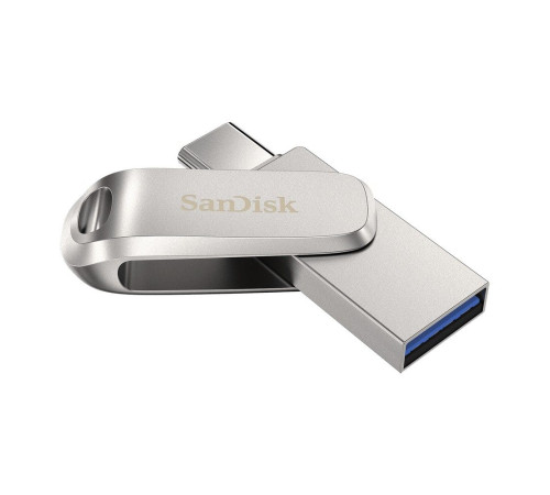 USB накопитель 64GB SanDisk Ultra Dual Drive Luxe, USB 3.2, серебристый