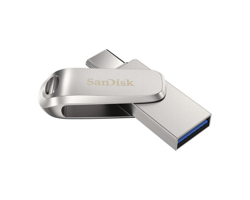 USB накопитель 256GB SanDisk Ultra Dual Drive Luxe USB 3.2 Gen 1, серебристый