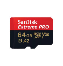 Карта памяти microSD 64GB SanDisk Extreme Pro SDSQXCU-064G-GN6MA Class 10 UHS I, без адаптера