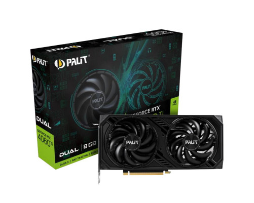 Видеокарта Palit RTX4060Ti DUAL OC 8GB, GDDR6/128-bit Видеокарта Palit RTX4060Ti DUAL OC 8GB, GDDR6/128-bit