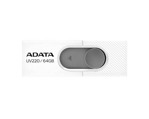 USB накопитель 64GB ADATA UV220 USB 2.0, белый/серый USB накопитель 64GB ADATA UV220 USB 2.0, белый/серый