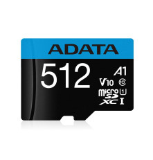 Карта памяти microSDXC 512GB ADATA Premier AUSDX512GUICL10A1-RA1UHS-I Class 10, с адаптером