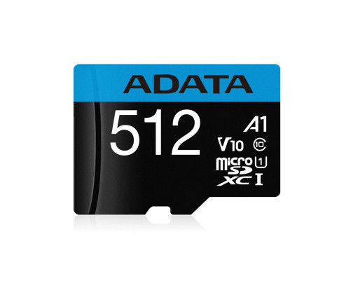 Карта памяти microSDXC 512GB ADATA Premier AUSDX512GUICL10A1-RA1UHS-I Class 10, с адаптером Карта памяти microSDXC 512GB ADATA Premier AUSDX512GUICL10A1-RA1UHS-I Class 10, с адаптером