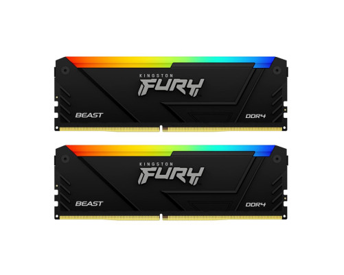 Модуль оперативной памяти Kingston 16GB DDR4 3200MHz DIMM FURY Beast Black RGB XMP kit 2x8Gb, CL16, 1.35V 288-pin Non-ECC