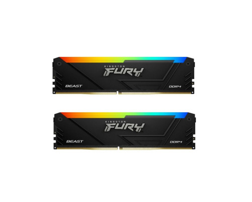 Модуль оперативной памяти 32GB Kingston FURY Beast RGB KF432C16BB2AK2/32 DDR4 3200 DIMM Gaming Memory Non-ECC, CL16, 1.35V, Kit (2*16GB), RTL