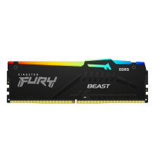 Модуль оперативной памяти Kingston 8GB DDR5 5200 DIMM FURY Beast Black RGB Non-ECC, CL40, 1.25V, 1RX8 40-40-40  288-pin, RTL