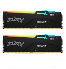 Модуль оперативной памяти Kingston 16GB DDR5 5200 DIMM FURY Beast Black RGB  kit 2*8,Non-ECC,  CL40, 1.25V, 288-pin RTL