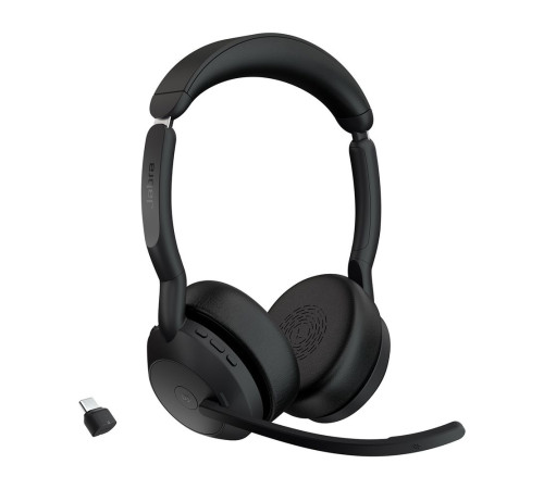 Гарнитура беспроводная Jabra Evolve2 55, Link380c MS Stereo, черный
