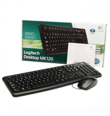 Комплект (клавиатура/мышь) проводной Logitech MK120, черный
