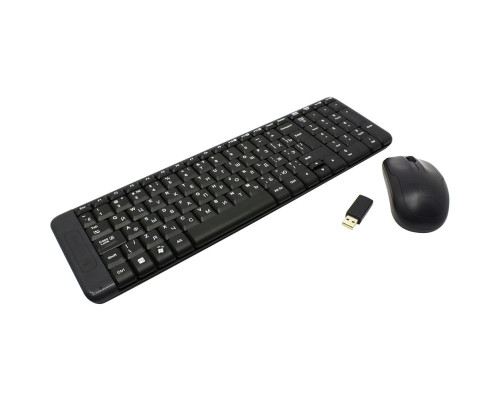 Комплект (клавиатура/мышь) беспроводной Logitech MK220 (USB, FM, keyboard:2xAAA, mouse:optical, 1000dpi, 3btn+Roll, 1xAA) Retail