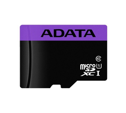 Карта памяти microSDXC 64GB ADATA AUSDX64GUICL10-RA1 Class 10 UHS-I U1, с адаптером