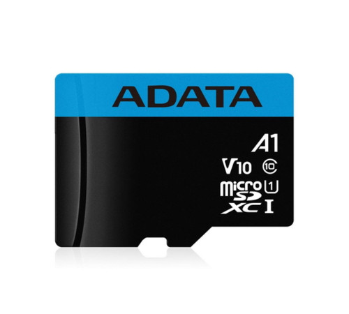 Карта памяти microSDXC 128GB ADATA Premier AUSDX128GUICL10A1-RA1 UHS-I Class 10/V10 A1, 100/25 MB/s, с адаптером